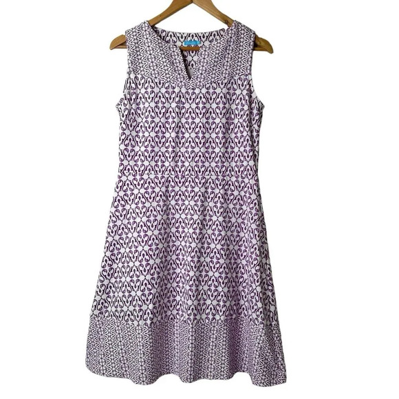 J. MCLAUGHLIN Shift Dress M Catalina Cloth Purple Abstract Print Stretch Nylon - Picture 1 of 9
